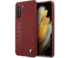 Samsung Galaxy S21 Plus BMW dėklas silikoninis Signature Logo (BMHCS21MSLBLRE) raudonos spalvos