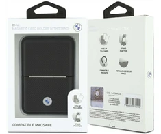 Dėklas Piniginė BMW Carbon Metal Logos MagSafe juoda