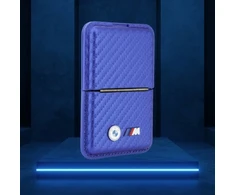 Dėklas Piniginė BMW M Carbon Metal Logos MagSafe mėlyna