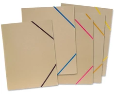 BNTOFFICE Elastinis aplankas A4 formato, pagamintas iš natūralaus kartono, pagamintas iš 100 % natūralių spalvų perdirbto popieriaus, su 5 vnt. įvairių spalvų.