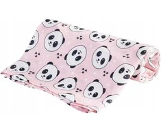 Rankšluostis BOC0307-BAMBŪKINĖS SVYSKLELĖS 75X75 PANDA ROŽINĖS