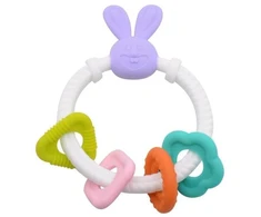 Bocioland Sensory Teether silikoninis zuikis su pakabukais 0m+