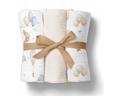 Bocioland 3008 Vystyklai MUŚLINOWE 70X70 3-PACK BEŻ BL300