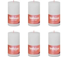 Bolsius Žvakės Shine, 4vnt., debesų baltos, 130x68mm, cilindro formos