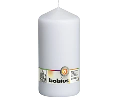 Žvakė, cilindrinė Bolsius balta, 20 cm,⌀9.8 cm