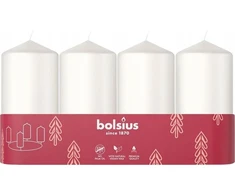 Bolsius Cylinder Candles 4pcs 100x48mm Baltas