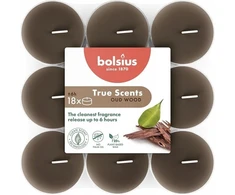 Bolsius arbatinės žvakutės su kvapu. 18 vnt. „True Scents“ agarmedžio kvapas