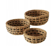 Boltze Apvalių dekoratyvinių krepšelių rinkinys BOKAR, 3 vnt. Ø 21-30 cm