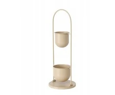 Boltze CAMILIO metalinis gėlių stovas, smėlio spalvos, aukštis 75 cm