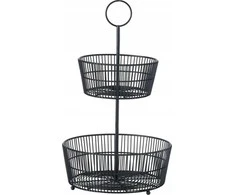 Boltze GEA juoda dekoratyvinė lėkštė, dviejų lygių, aukštis 44 cm