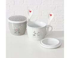 Boltze Kalėdinis Jumbo Puodelis su dangteliu ir šaukštu LOVELIES, 600 ml