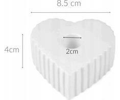 Boltze keraminis žvakių laikiklis ilgai širdies formos žvakei ANIMA, 4 x 9 cm