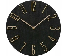 Nežinomas Laikrodis TEMPO 2043987, aukso/juoda, plastikas, D30 cm