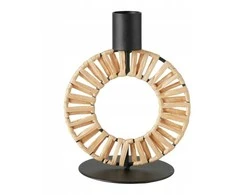 Boltze Metalinė žvakidė su šiaudiniu pynimu TOKE, 16 cm