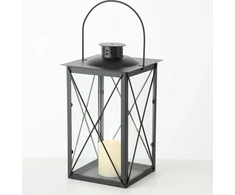Boltze Metalinis žvakių žibintas, stiklo stiklai, FAROL, 30 cm