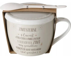Boltze porcelianinis puodelis su dangteliu ir šaukštu, KEPĖLĖ, 600 ml