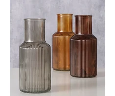 Boltze Ribbed Glass Vaza MISAM, 22 cm