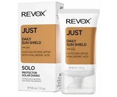 Revox B77 Just Daily Sun Shield Hyaluronic Acid Apsauga nuo saulės Sunscreen Kreminis For Face &amp; Neck SPF 50, 30 ml