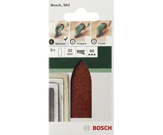 Bosch Accessories 2609256A38 Delta švitrinis popierius su Velcro, neperforuotas, grūdėtumas 80, kampo matmuo 32 mm, 5 dalys (2609256A38)