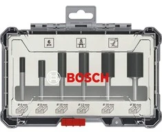 Bosch 6 daliu frezų kompl. 6 mm kotu,"Straight"