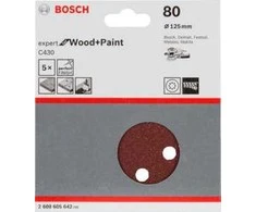 Bosch Šlif.pop,medžiui PEX D=125mm, K80, 5 vnt.