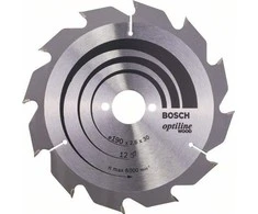 Bosch pjovimo diskas medienai 190x2,6x30xm T12 Optiline Wood