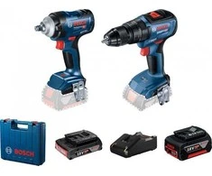 Įrankių rinkinys Bosch 06019K0003 (GDS 18V-400 + GSB 18V-50); 18 V; 1x2,0/5,0 Ah akum.