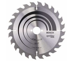 Pjovimo diskas medienai Bosch OPTILINE WOOD; 230x2,8x30,0 mm; Z24; 15°