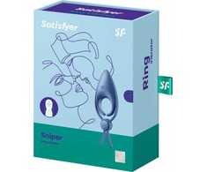 Satisfyer Sniper Adjustable Vibrating Ring, Silicone, Rechargeable, Juodas