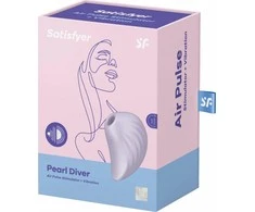 Satisfyer Pearl Diver Air Pulse Vibrator Double Motor, Rožinė, Compact