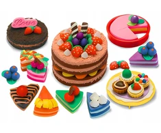 Bounn Plastilino rinkinys gimtadienio tortas 10 spalvų + formelės