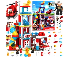 Bounn DIDELIŲ KONSTRUKCINIŲ BLOKŲ SET FIRE BRAND CITY 128 EL VAIKAMS 3 METŲ+