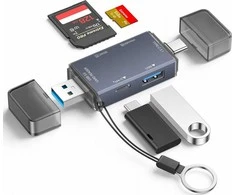 Bounn USB-C 3.0 šakotuvas PRO 6in1 SD/MicroSD USB atminties kortelių skaitytuvas