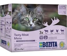 Bozita kačių ėdalo gabaliukai padaže su mėsa Multibox - šlapias kačių ėdalas - 12 x 85 g