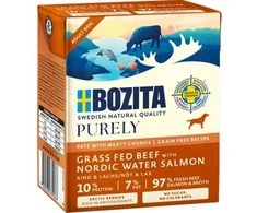 BOZITA Purely Paté Duoprotein jautiena and lašiša - wet dog food - 370g