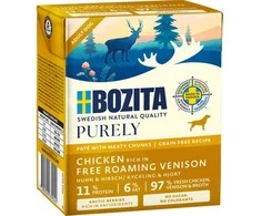 BOZITA Purely Paté Duoprotein vištiena ir elniena - šlapias šunų ėdalas - 370 g
