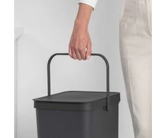 Brabantia „SORT &amp; GO“ šiukšliadėžė, 40 l, stačiakampė, pilka, 267 mm, 341 mm, 620 mm