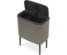 Šiukšlių dėžė Brabantia Bo Touch, 11+23 l, Platinos spalvos