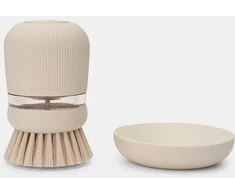 Brabantia Szczotka do mycia su dozownikiem na mydło Soft rusvai gelsvas