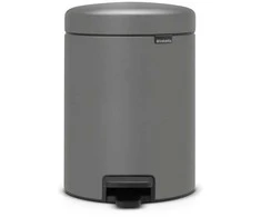Brabantia Šiukšlių dėžė 5L su pamina NewIcon, mineral concrete pilkas