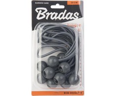 Bradas 20 cm brezento tvirtinimo gumelių su kamuoliukais rinkinys, 10 vnt. BCB-0520GY-B