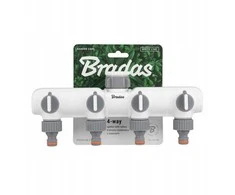 Bradas 4 KRYPTŲ KOLEKTORIUS SU 1"-3/4" JUNGIAMOSIOS ANGOS VOŽTUVAIS / BALTA LINIJA