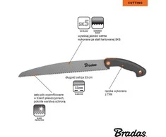 Bradas V SERIJOS PJAUSTYTUVO PJŪKLAS SU GRŪDINTU PELENČIU ŠAKOMS 325 mm KT-V1403