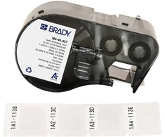 Brady M4-49-427, Juoda, Balta, Lipni spausdintuvo etiketė, Vinilinė, Terminio perkėlimo, Akrilo, Nuolatinė