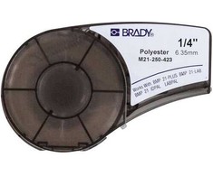 Brady M21-250-423, Juoda ant balto, Terminio perkėlimo popierius, Poliesteris, - BMP21-PLUS, BMP21-LAB, 6,4 m, 6,35 mm