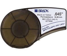 Brady M21-375-C-342-YL, Geltona, Nelipni spausdintuvo etiketė, Poliolefinas, Terminio perkėlimo, Matinis, Laidas/Kabelis