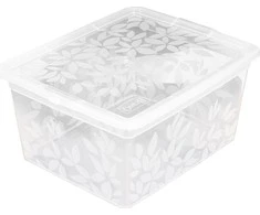 BRANQ 13L plastikinė dėžė su dangčiu JASMINE, juoda