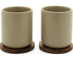 Bredemeijer Bredemeijer Teebecher Umea 200ml beige with coaster 142025