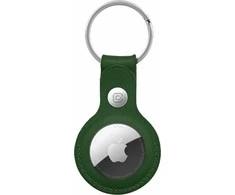 Crong Odinis dėklas with Key Ring - Leather protective case key ring for Apple AirTag Žalias