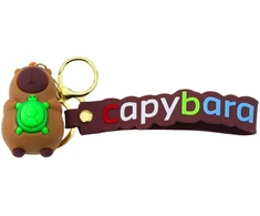 Lean Toys Raktų pakabukas su kapibara ir vėžliu, silikoninis